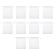 Qumonin Fishing Net Bag Chum Bag Lure Drawstring Sack for Outdoor Fishing (10pcs, White)